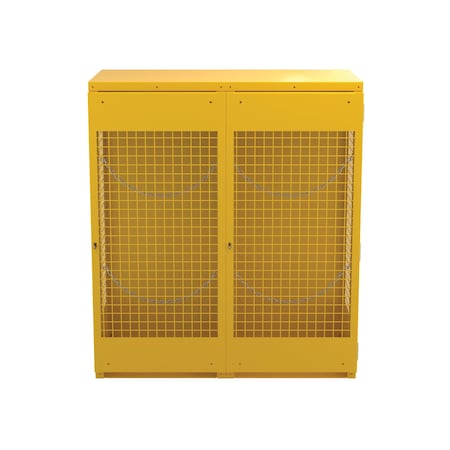 Vestil Vertical Cylinder Storage Cabinet 10-20 Cylinder Capacity Yellow CYL-V-1020